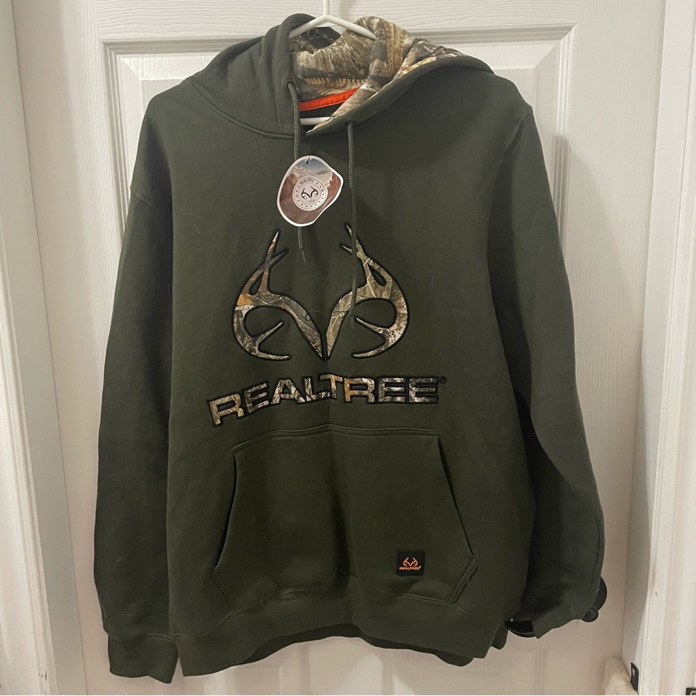 Realtree Olive Green Camo-Logo Pullover Hoodie